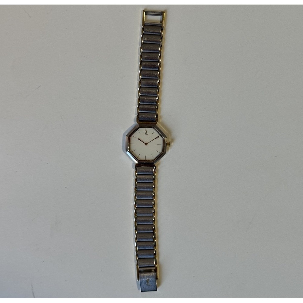 YSL Yves Saint Laurent Watch Vintage Silver Needs Battery - Picture 6 of 7